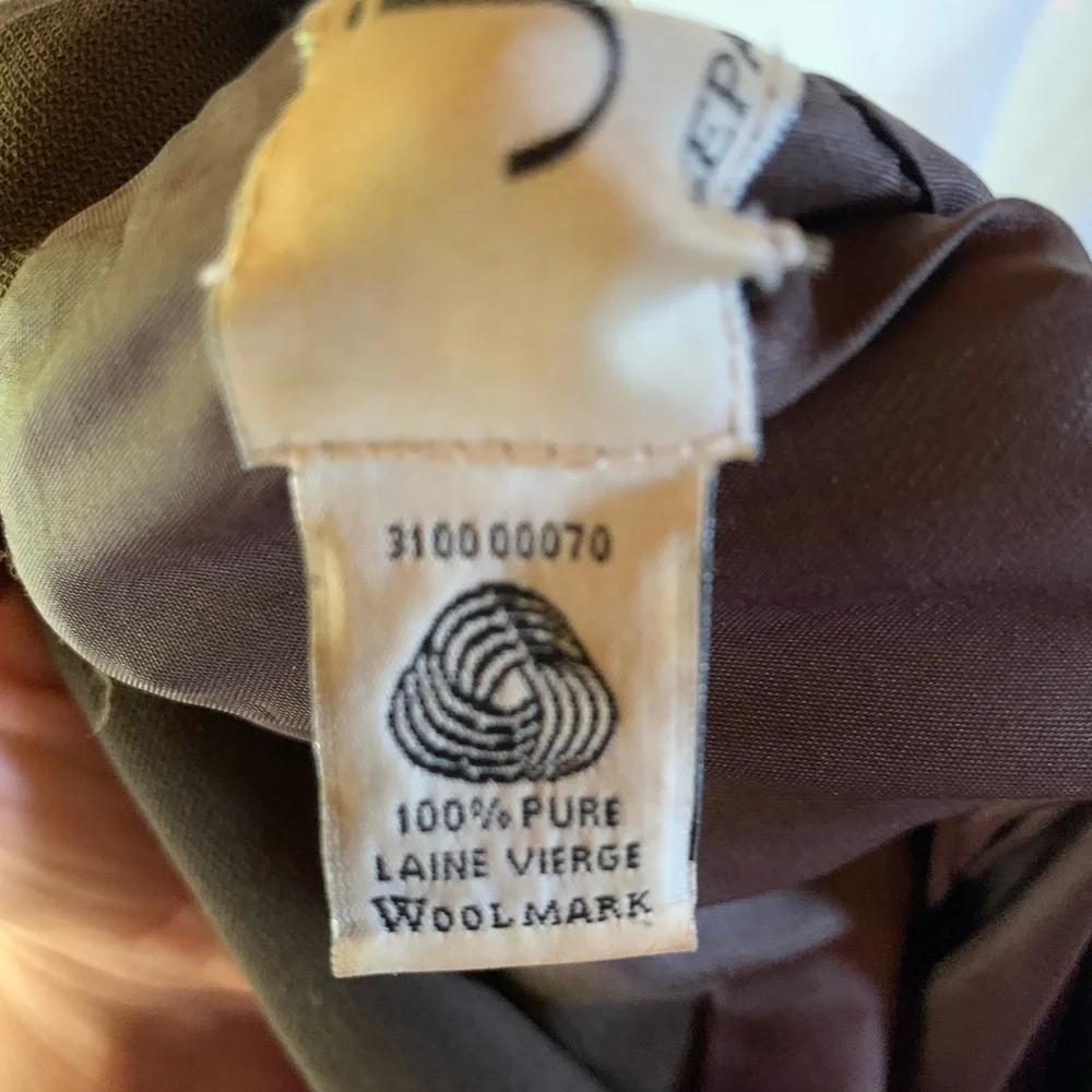 Vintage Wool Brown Oversize Blazer flare sleeve‎ Art Student Retro 80s 90s Large - Picture 9 of 12